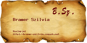 Bramer Szilvia névjegykártya